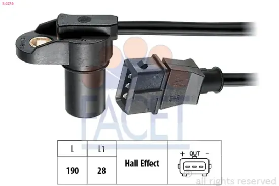 Sensor, Nockenwellenposition FACET 9.0278 Bild Sensor, Nockenwellenposition FACET 9.0278