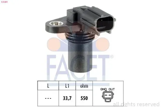 Sensor, Nockenwellenposition FACET 9.0281 Bild Sensor, Nockenwellenposition FACET 9.0281