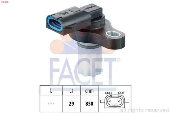 Drehzahlsensor, Automatikgetriebe FACET 9.0309 Bild Drehzahlsensor, Automatikgetriebe FACET 9.0309