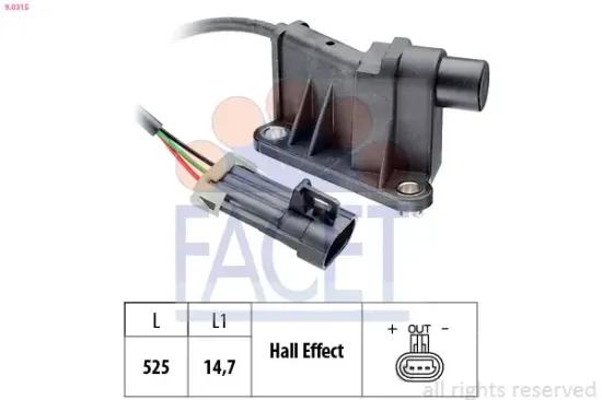 Sensor, Motordrehzahl FACET 9.0315 Bild Sensor, Motordrehzahl FACET 9.0315