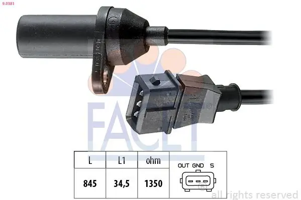 Impulsgeber, Kurbelwelle FACET 9.0381
