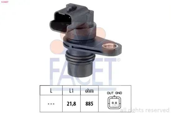 Sensor, Motordrehzahl FACET 9.0487 Bild Sensor, Motordrehzahl FACET 9.0487