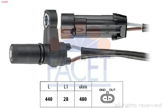 Drehzahlsensor, Automatikgetriebe FACET 9.0495 Bild Drehzahlsensor, Automatikgetriebe FACET 9.0495