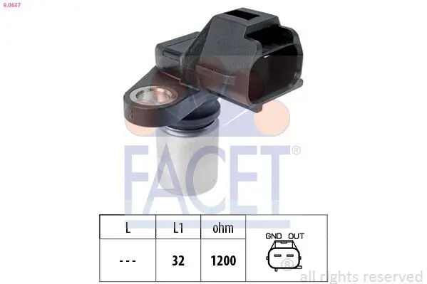 Sensor, Motordrehzahl FACET 9.0637
