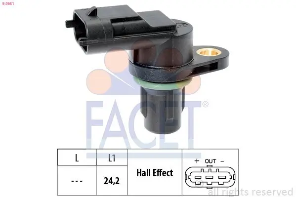 Sensor, Motordrehzahl FACET 9.0651