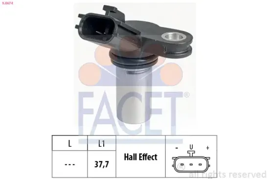 Sensor, Nockenwellenposition FACET 9.0674 Bild Sensor, Nockenwellenposition FACET 9.0674