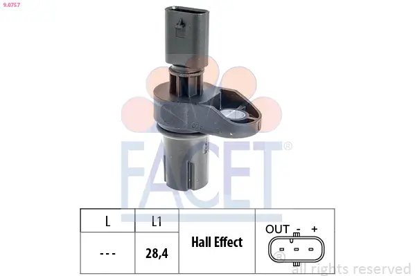 Sensor, Motordrehzahl FACET 9.0757