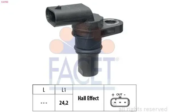 Sensor, Nockenwellenposition FACET 9.0793 Bild Sensor, Nockenwellenposition FACET 9.0793