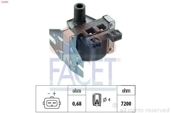 Zündspule FACET 9.6092 Bild Zündspule FACET 9.6092