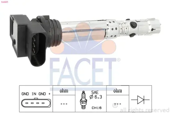 Zündspule FACET 9.6331 Bild Zündspule FACET 9.6331