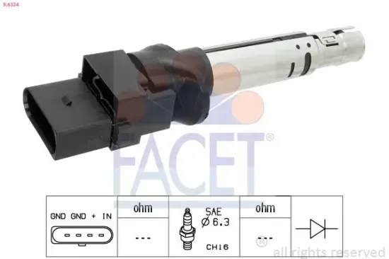 Zündspule FACET 9.6334 Bild Zündspule FACET 9.6334