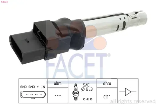 Zündspule FACET 9.6334 Bild Zündspule FACET 9.6334