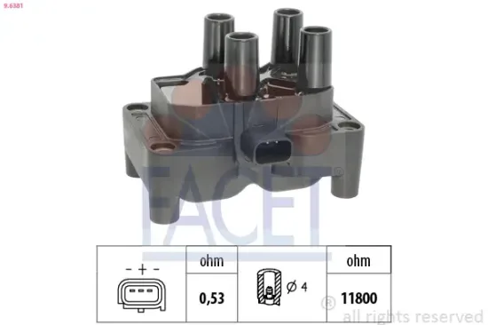 Zündspule FACET 9.6381 Bild Zündspule FACET 9.6381