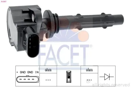 Zündspule FACET 9.6387 Bild Zündspule FACET 9.6387