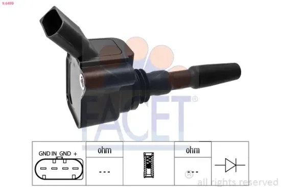 Zündspule FACET 9.6499 Bild Zündspule FACET 9.6499