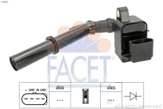 Zündspule FACET 9.6552 Bild Zündspule FACET 9.6552