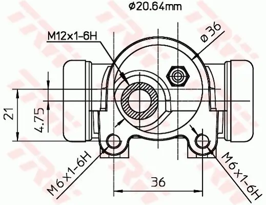 Radbremszylinder Hinterachse links TRW BWF153 Bild Radbremszylinder Hinterachse links TRW BWF153