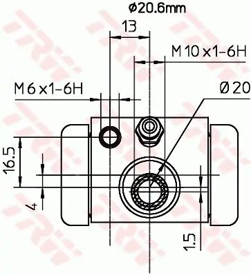 Radbremszylinder TRW BWF317 Bild Radbremszylinder TRW BWF317