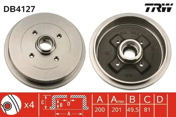 Bremstrommel TRW DB4127