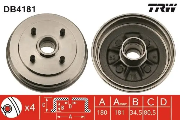 Bremstrommel TRW DB4181