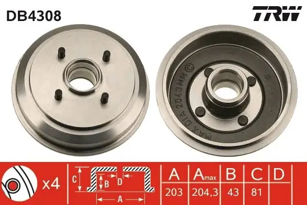 Bremstrommel TRW DB4308