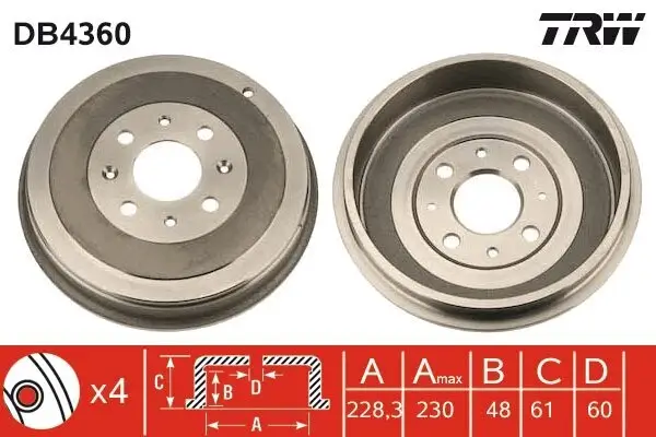 Bremstrommel TRW DB4360