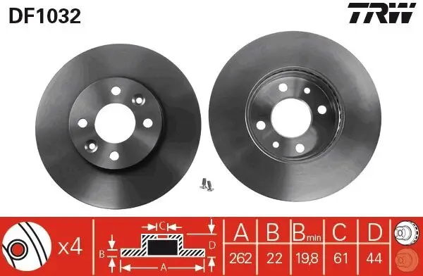 Bremsscheibe Vorderachse TRW DF1032