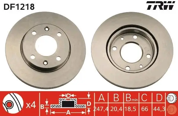 Bremsscheibe TRW DF1218