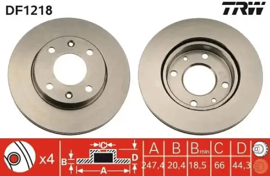 Bremsscheibe TRW DF1218 Bild Bremsscheibe TRW DF1218