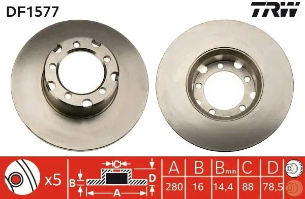 Bremsscheibe TRW DF1577