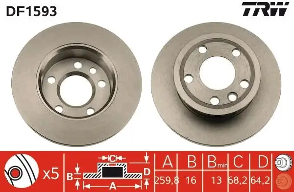 Bremsscheibe TRW DF1593