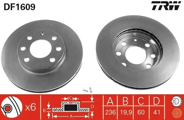 Bremsscheibe TRW DF1609