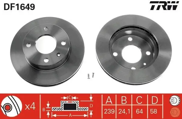 Bremsscheibe Vorderachse TRW DF1649