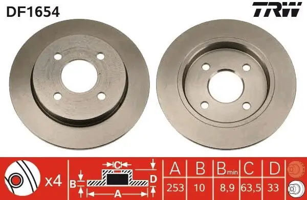 Bremsscheibe TRW DF1654