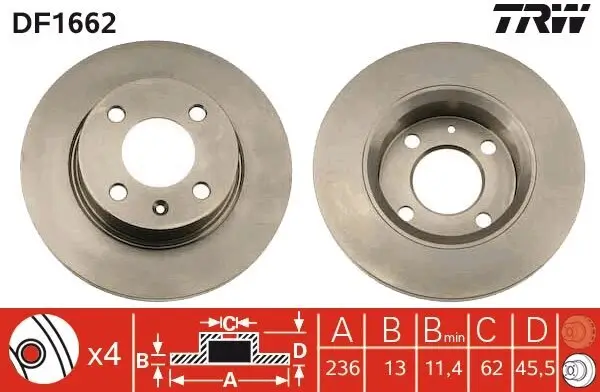 Bremsscheibe TRW DF1662