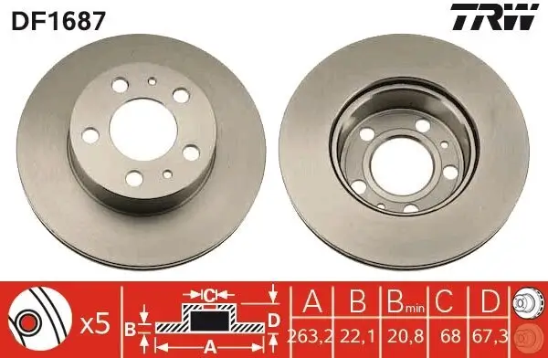 Bremsscheibe TRW DF1687