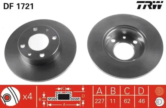 Bremsscheibe TRW DF1721 Bild Bremsscheibe TRW DF1721
