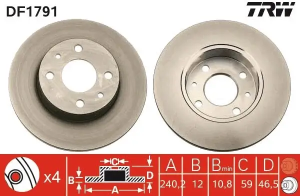 Bremsscheibe TRW DF1791