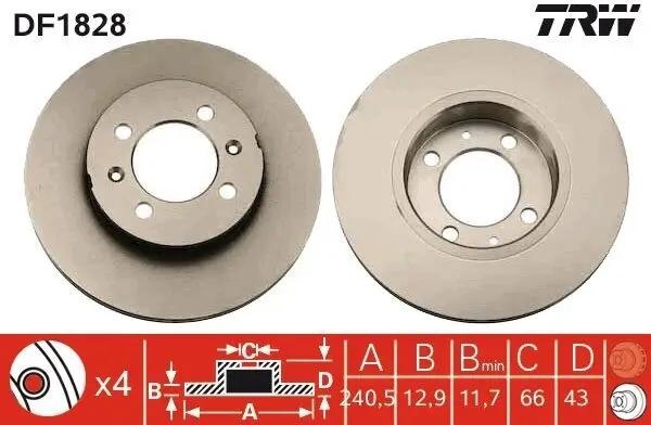 Bremsscheibe TRW DF1828