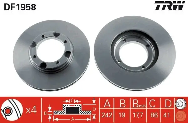 Bremsscheibe TRW DF1958