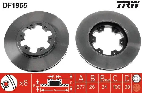 Bremsscheibe TRW DF1965