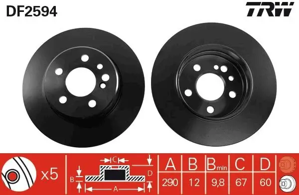 Bremsscheibe TRW DF2594