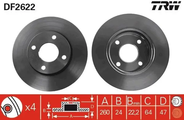 Bremsscheibe TRW DF2622