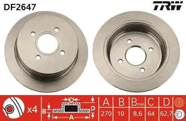 Bremsscheibe TRW DF2647