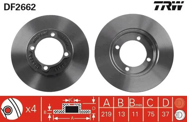 Bremsscheibe Vorderachse TRW DF2662