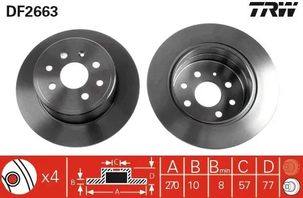 Bremsscheibe TRW DF2663