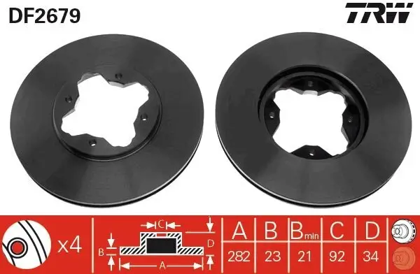 Bremsscheibe Vorderachse TRW DF2679