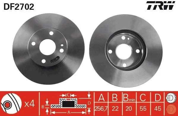 Bremsscheibe Vorderachse TRW DF2702