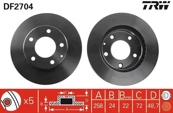 Bremsscheibe TRW DF2704