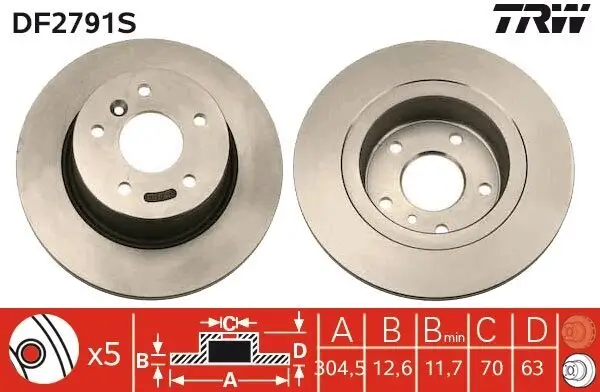 Bremsscheibe TRW DF2791S